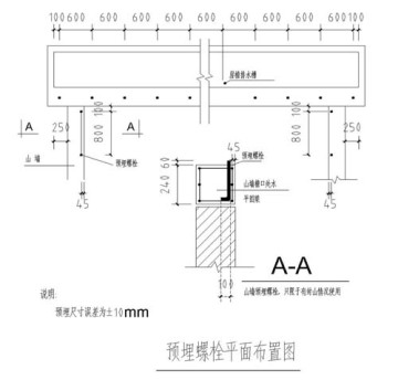 拱形屋頂預埋件螺栓安裝_基礎與支座定位