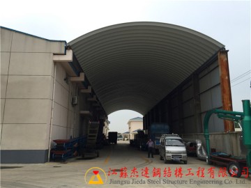 過道式拱形屋頂倉儲罩棚設計與應用